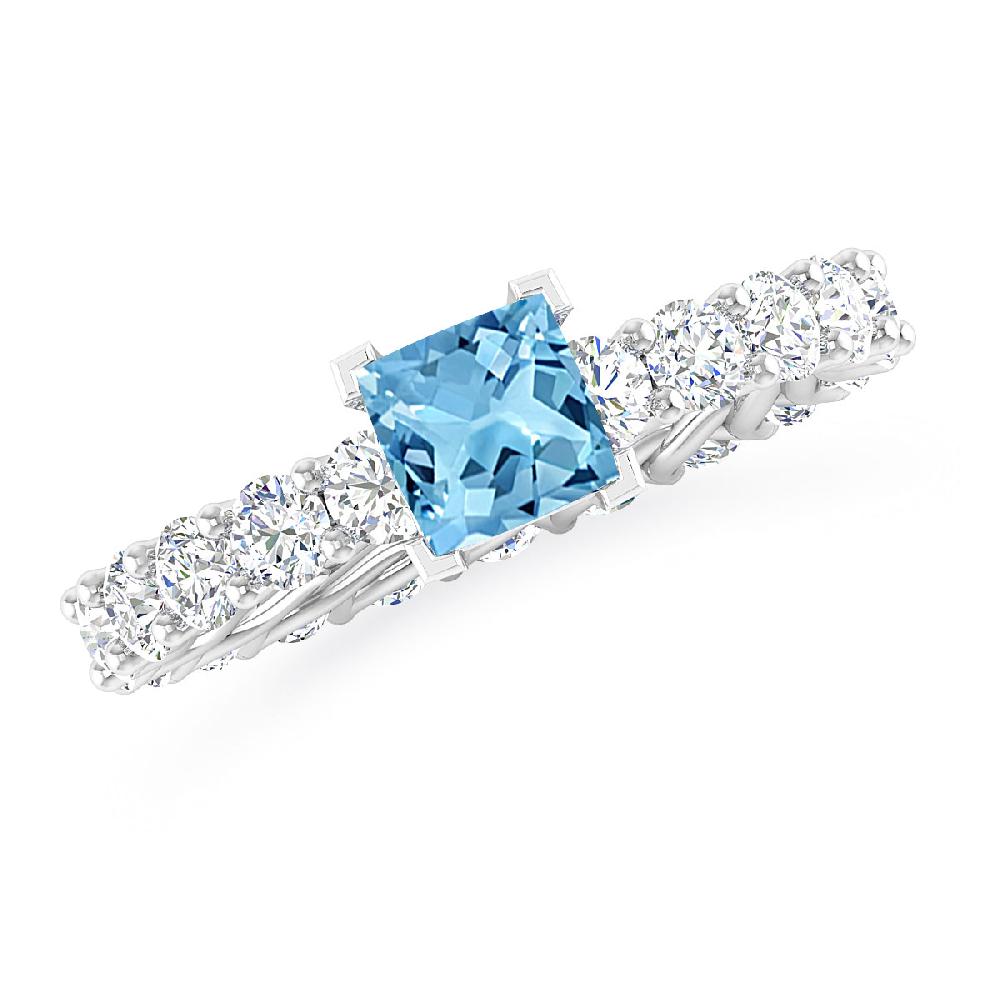 White Gold - Blue Topaz