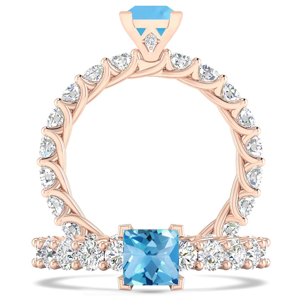 Rose Gold - Blue Topaz