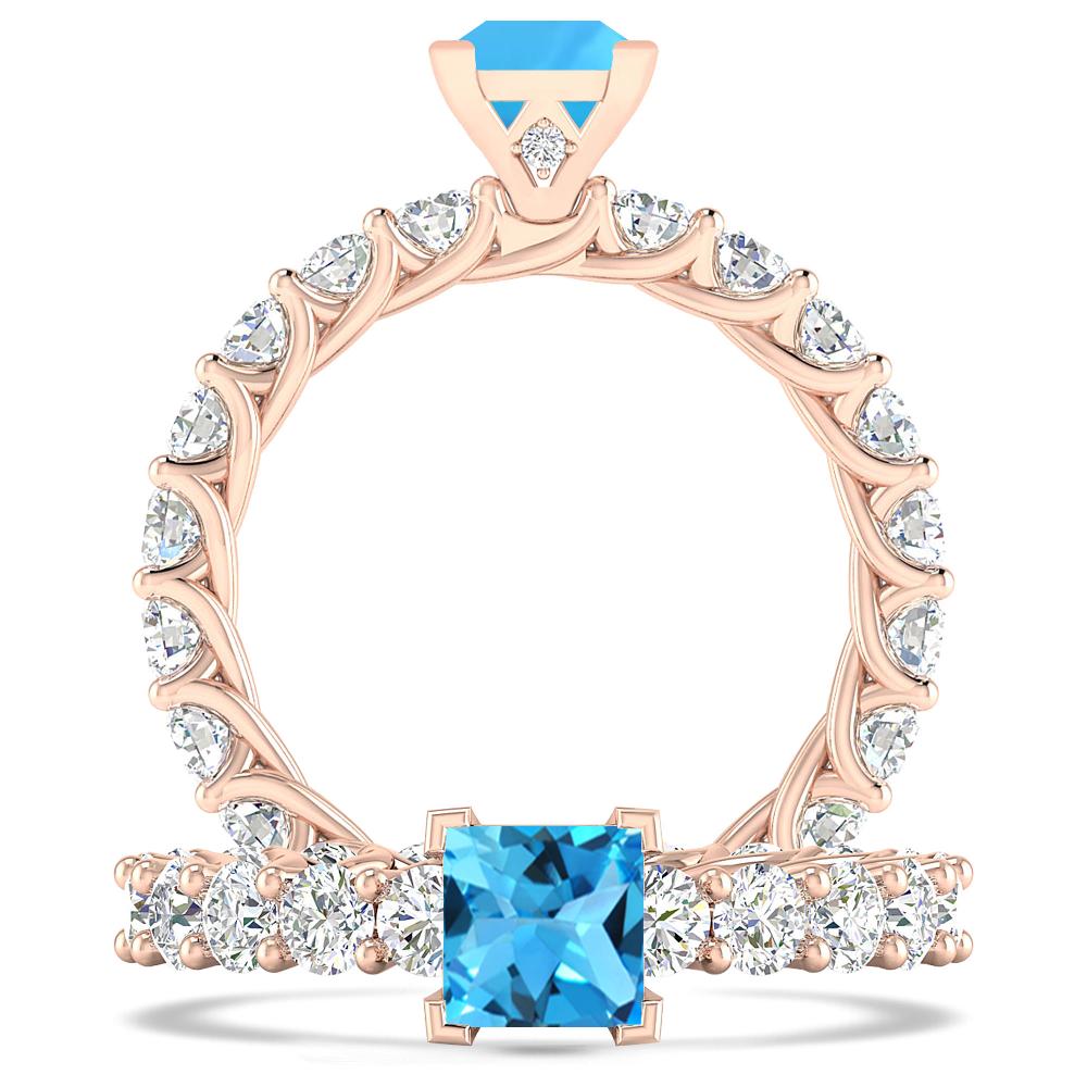 Rose Gold - Blue Topaz