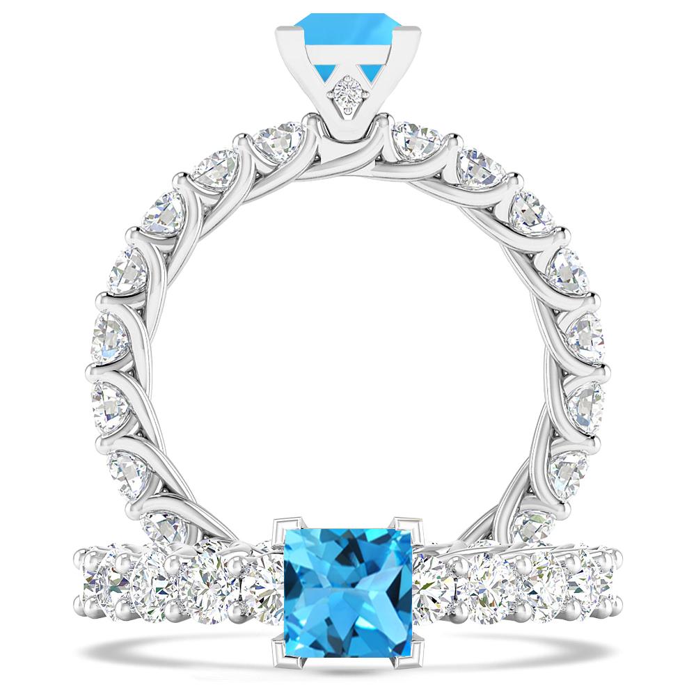 White Gold - Blue Topaz