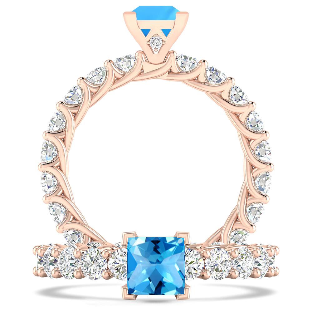 Rose Gold - Blue Topaz