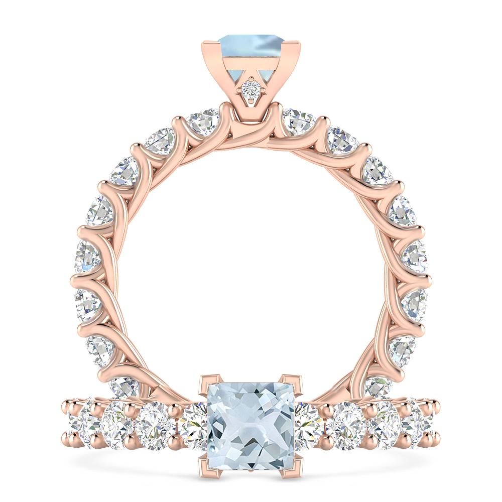 Rose Gold - Aquamarine