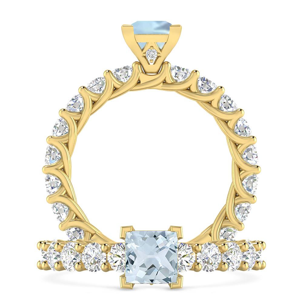 Yellow Gold - Aquamarine