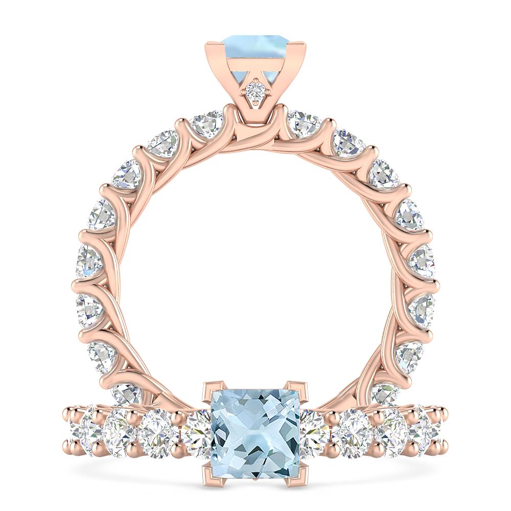 Rose Gold - Aquamarine