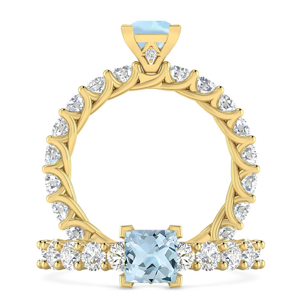 Yellow Gold - Aquamarine