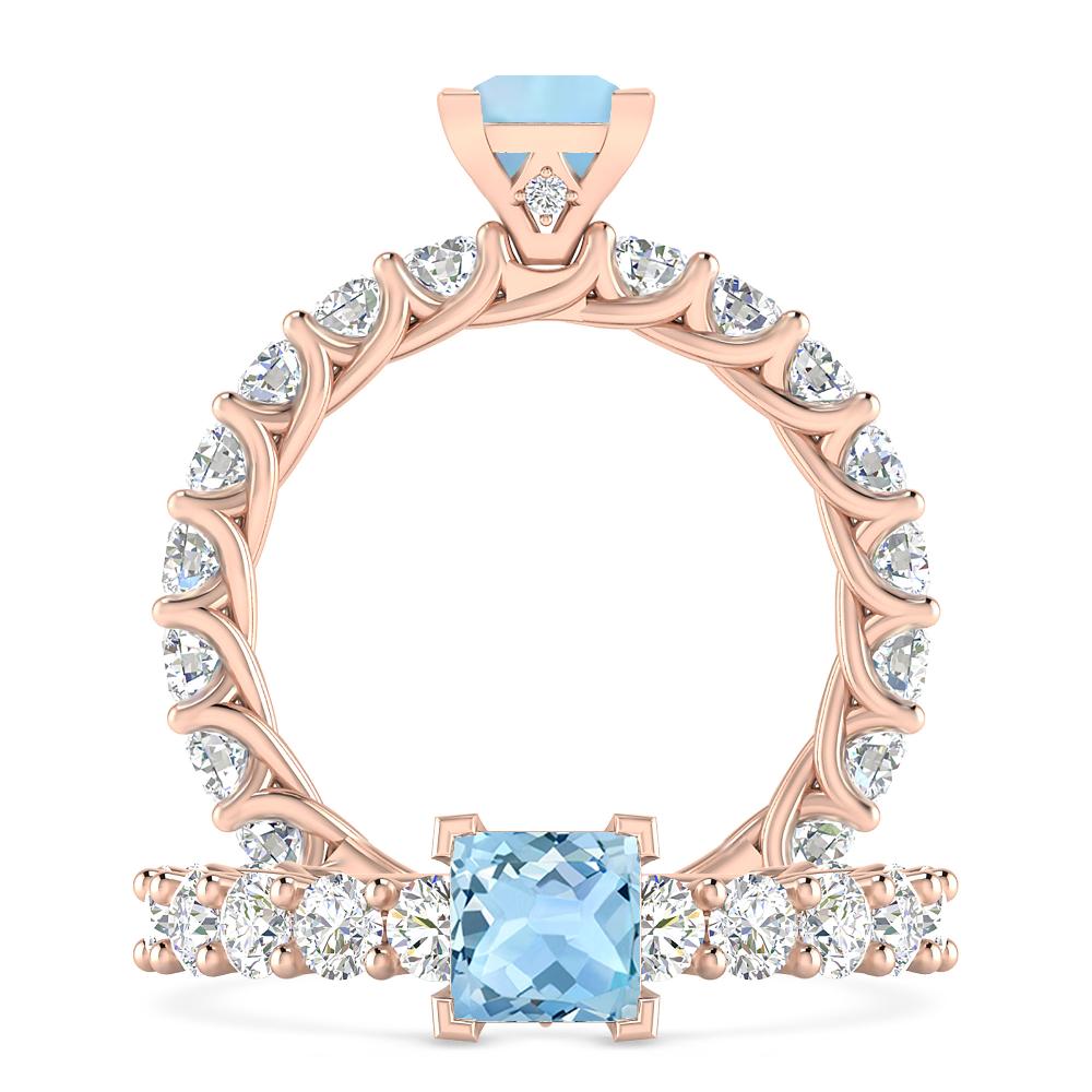 Rose Gold - Aquamarine