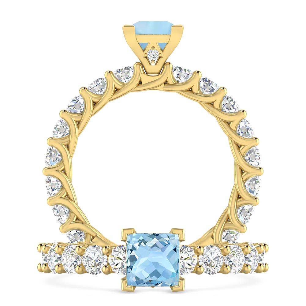 Yellow Gold - Aquamarine