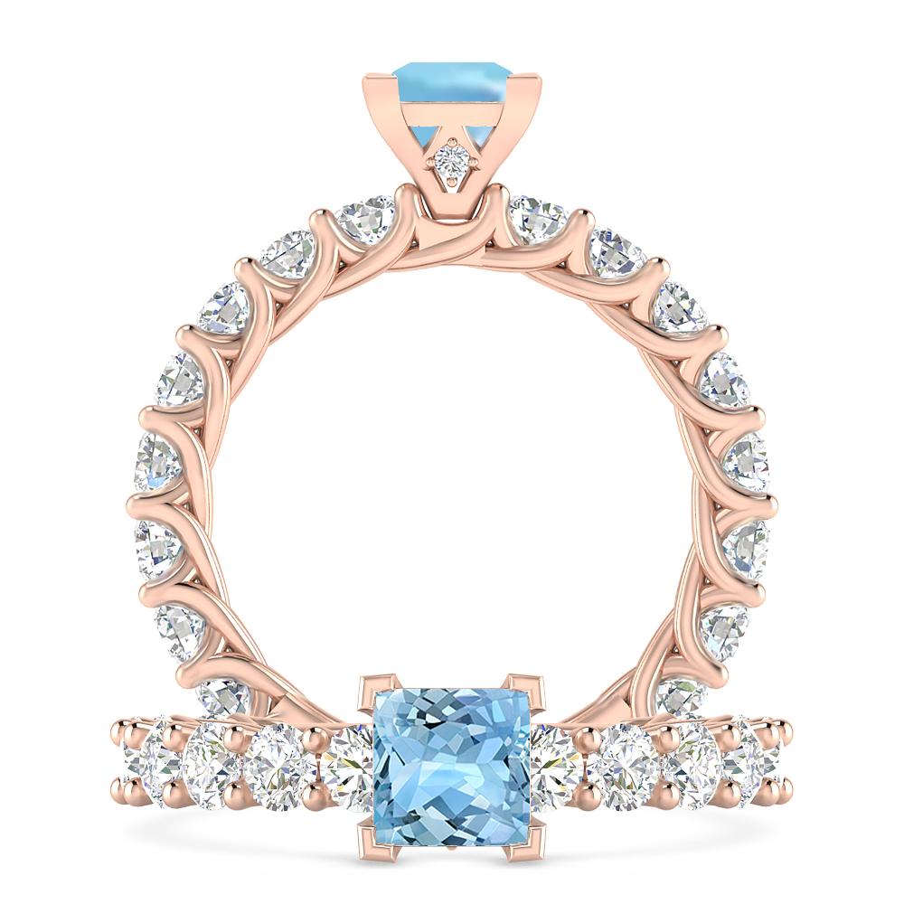 Rose Gold - Aquamarine