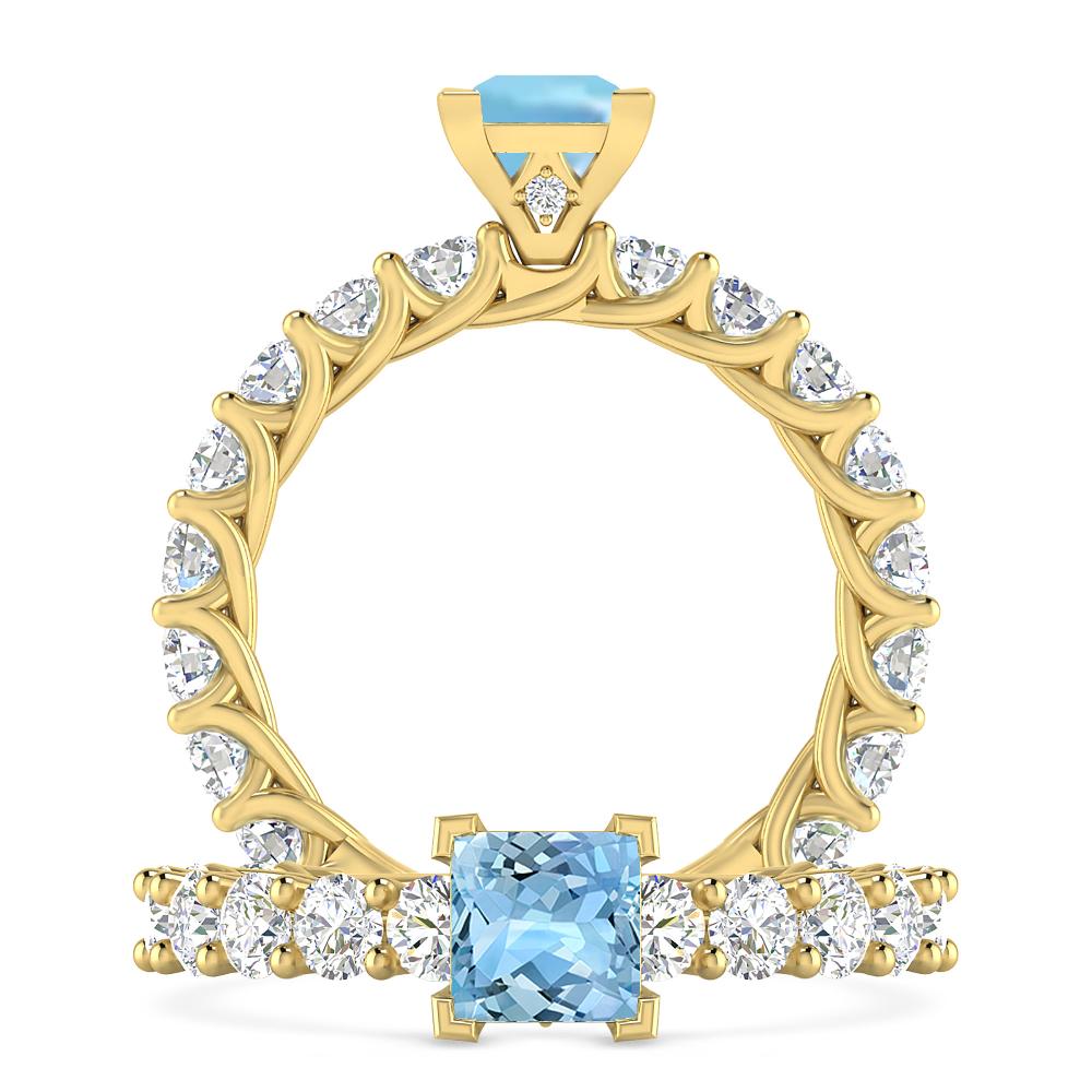 Yellow Gold - Aquamarine