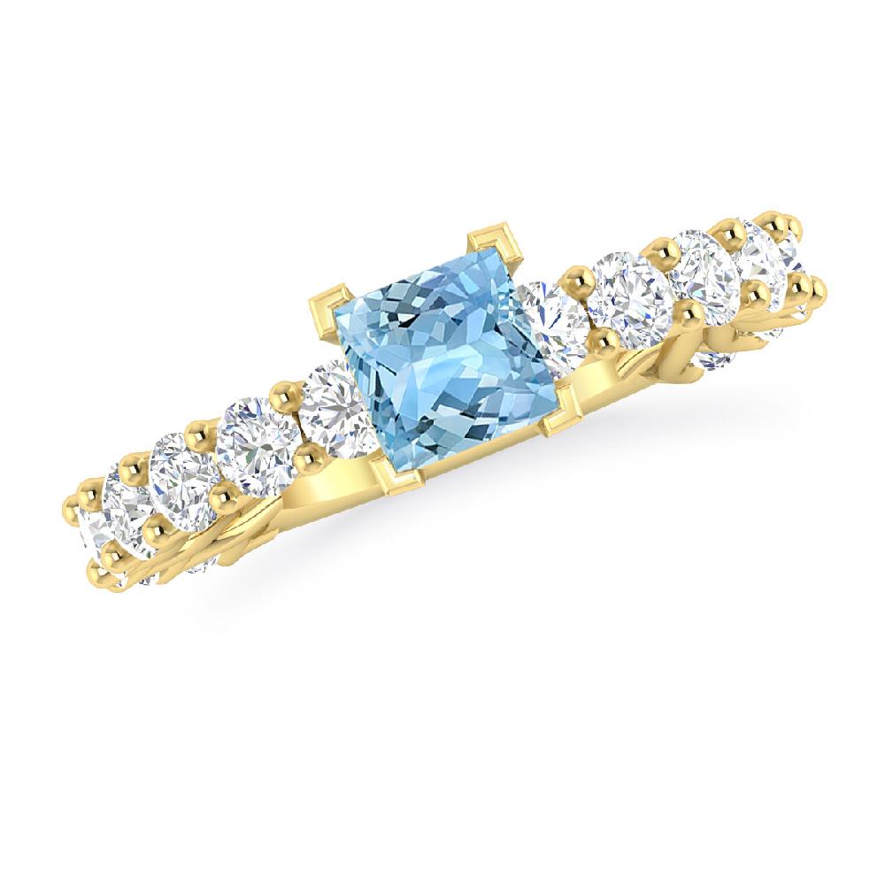 Yellow Gold - Aquamarine