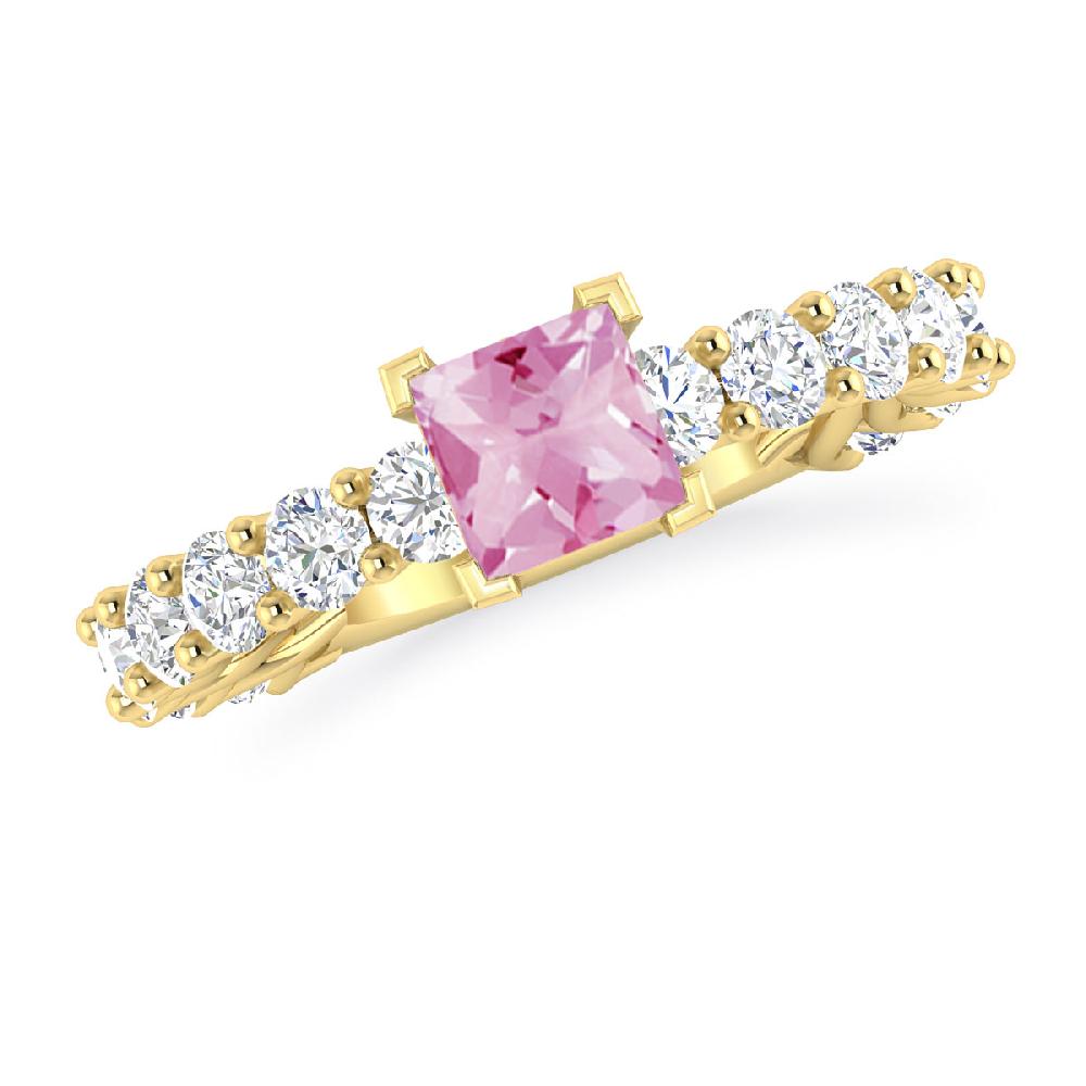 Yellow Gold - Pink Tourmaline