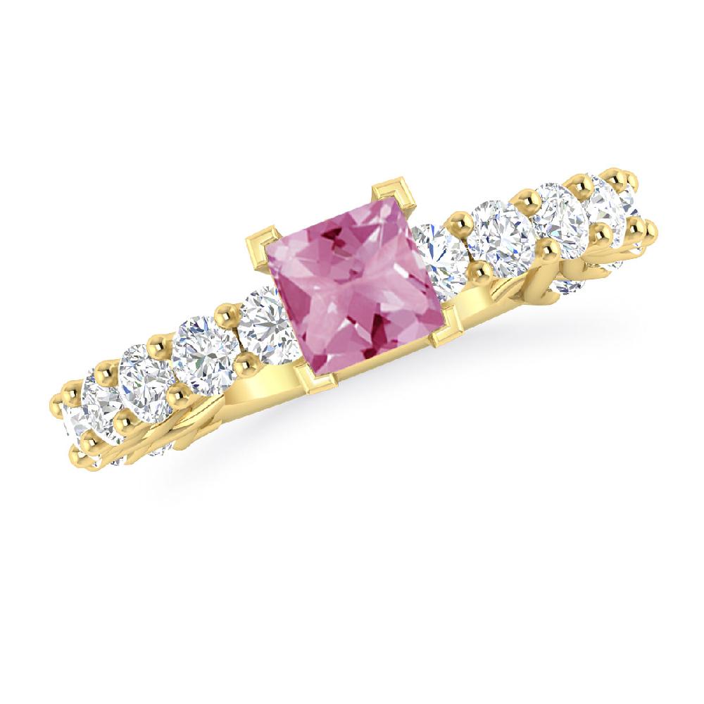 Yellow Gold - Pink Tourmaline