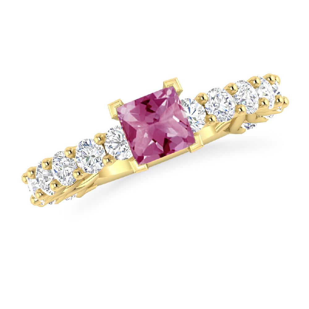 Yellow Gold - Pink Tourmaline