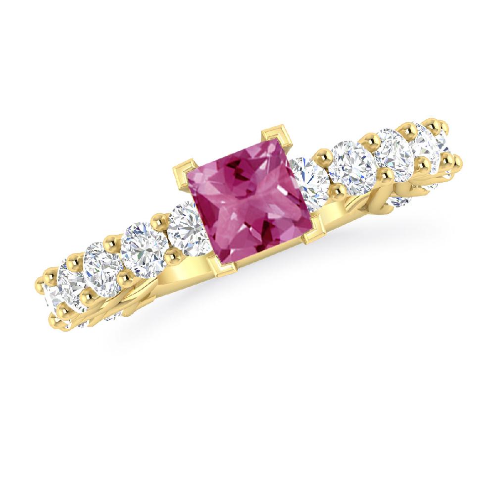 Yellow Gold - Pink Tourmaline