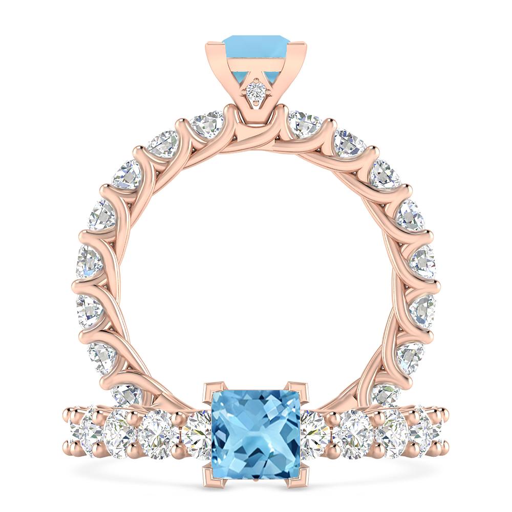 Rose Gold - Blue Topaz