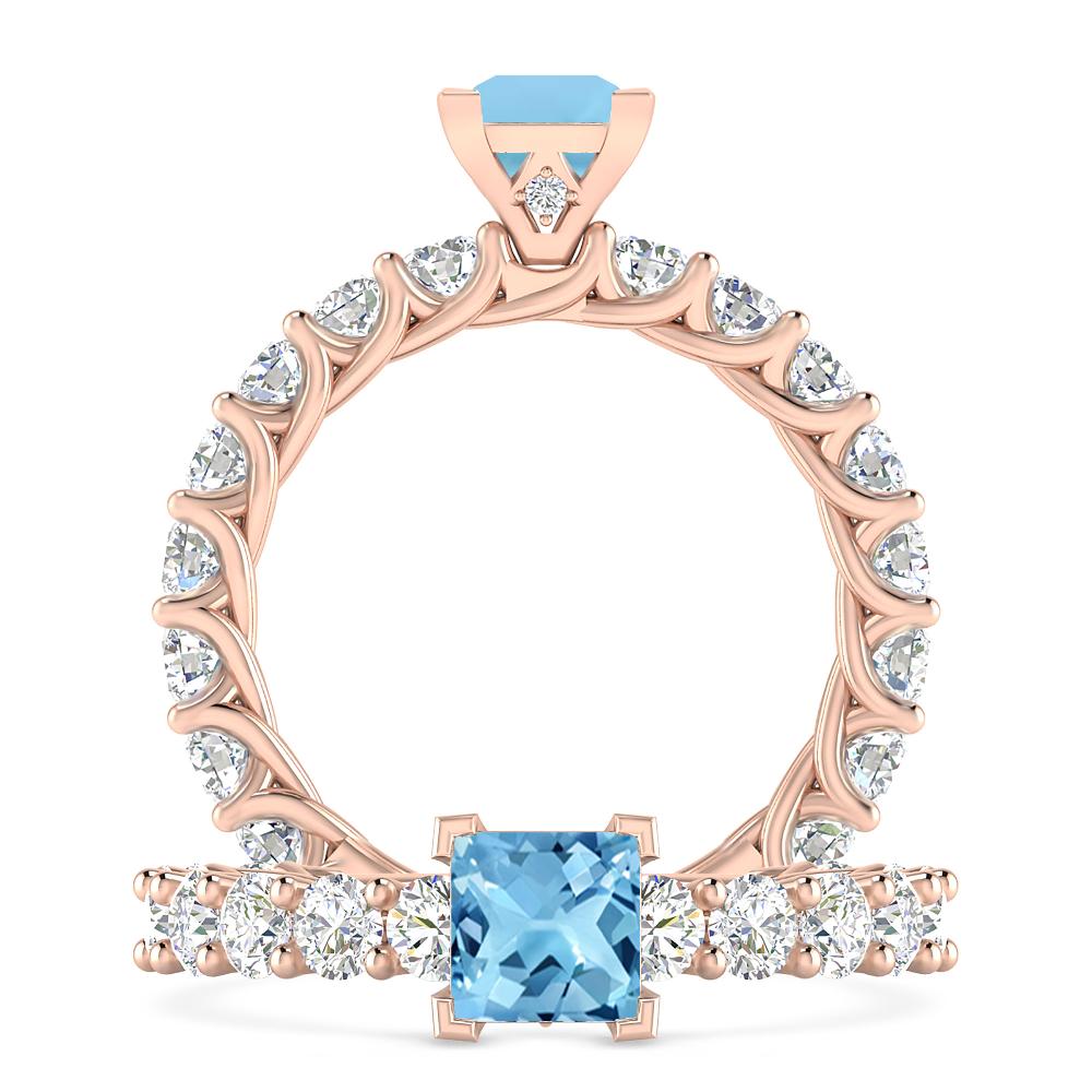 Rose Gold - Blue Topaz