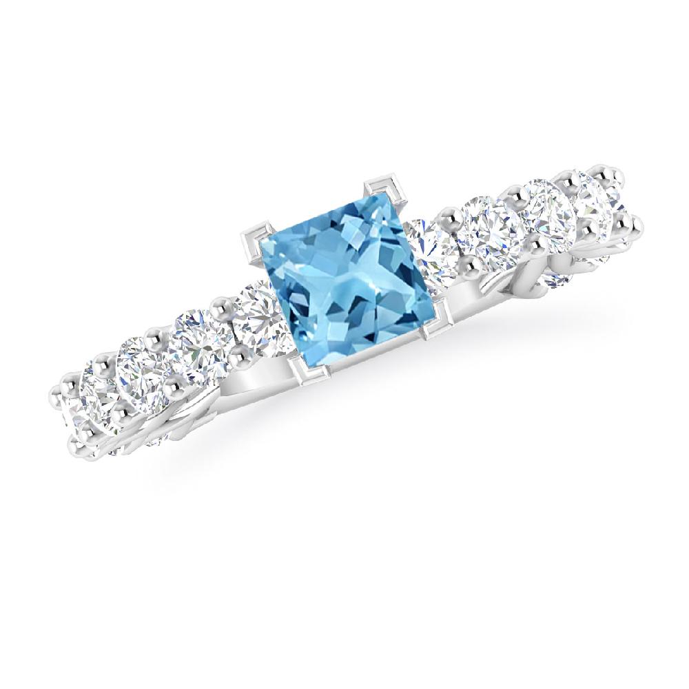 White Gold - Blue Topaz