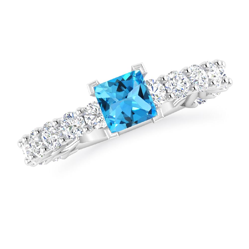 White Gold - Blue Topaz