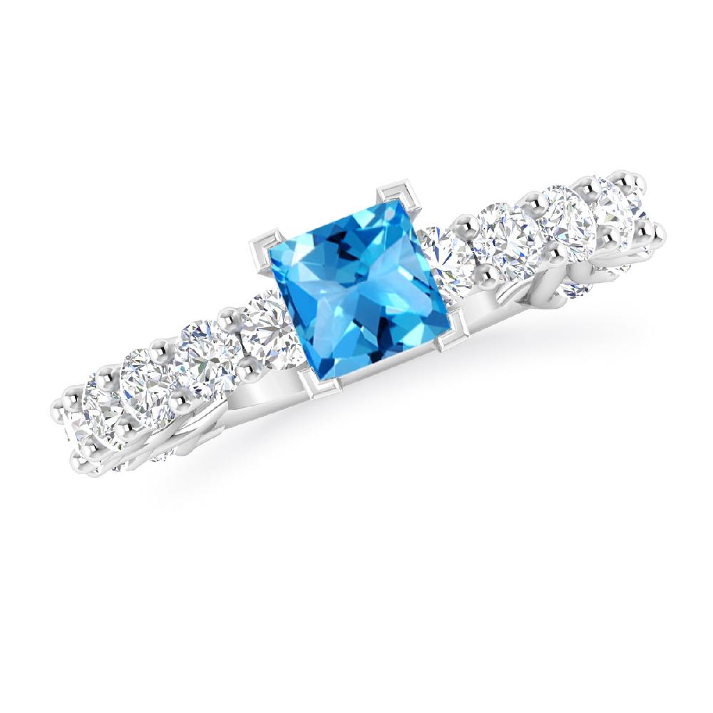 White Gold - Blue Topaz