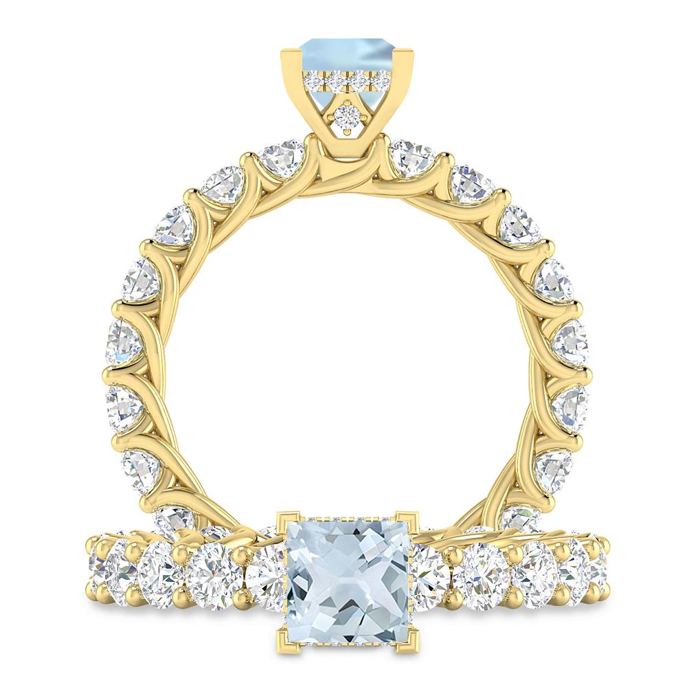 Yellow Gold - Aquamarine
