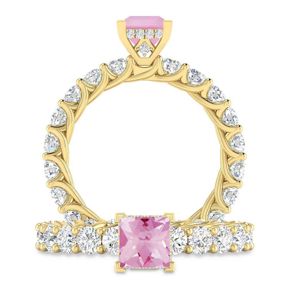 Yellow Gold - Pink Tourmaline