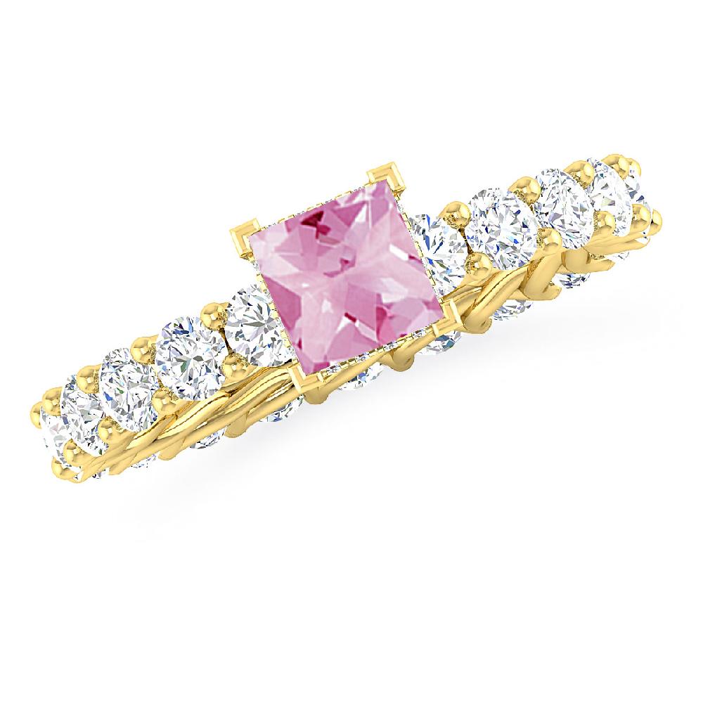 Yellow Gold - Pink Tourmaline