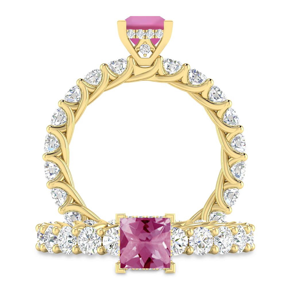 Yellow Gold - Pink Tourmaline