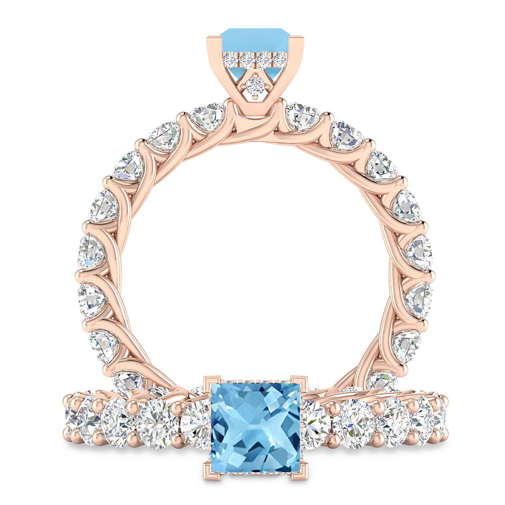Rose Gold - Blue Topaz