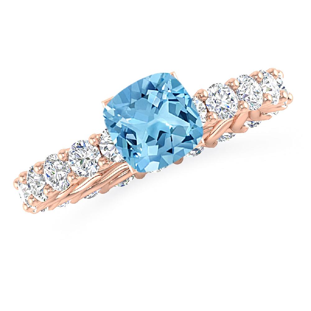 Rose Gold - Blue Topaz