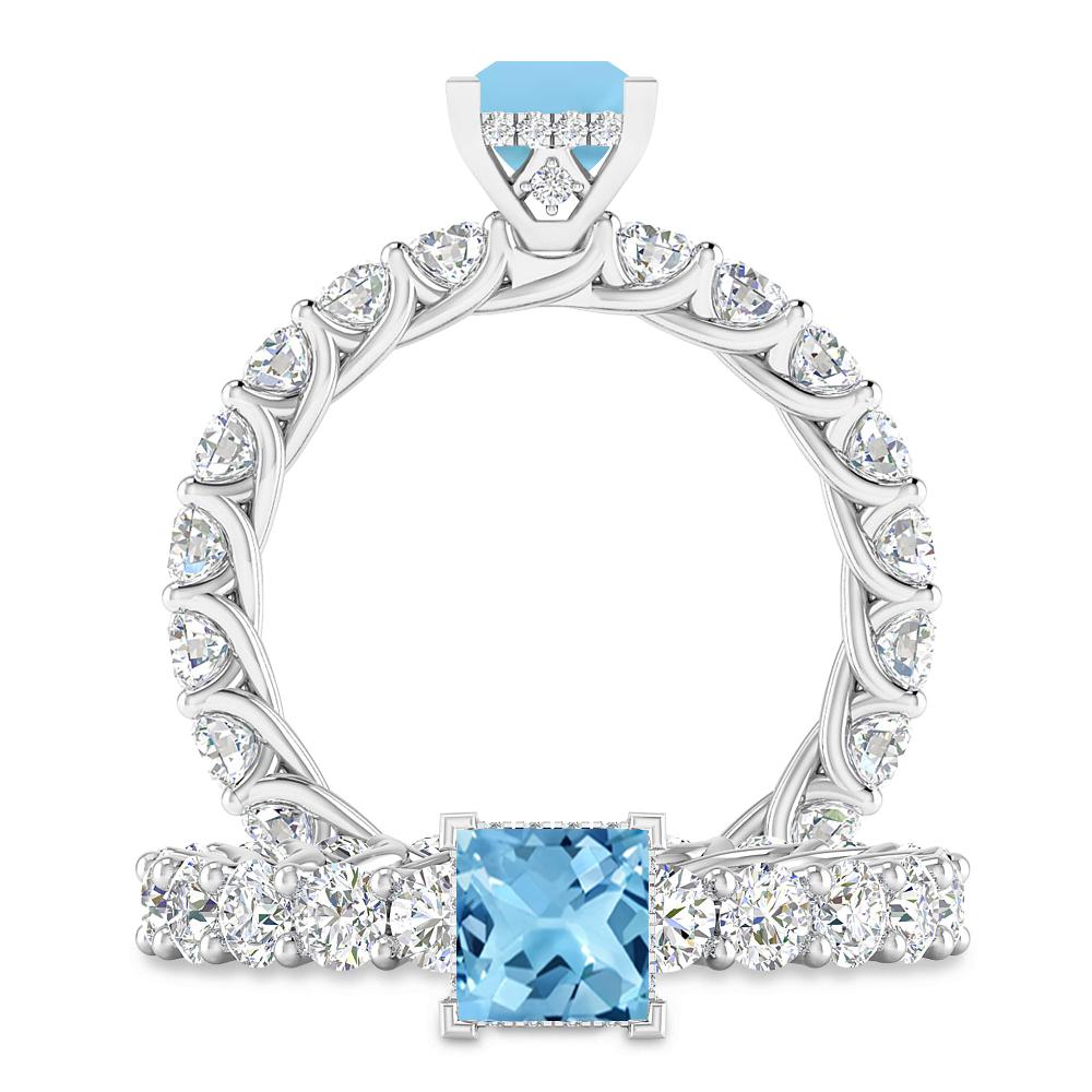 White Gold - Blue Topaz
