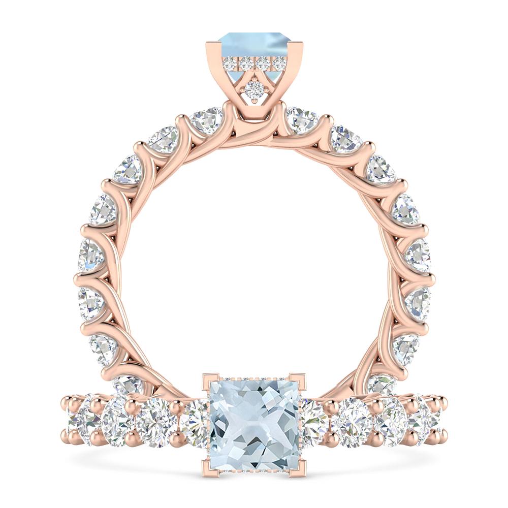 Rose Gold - Aquamarine