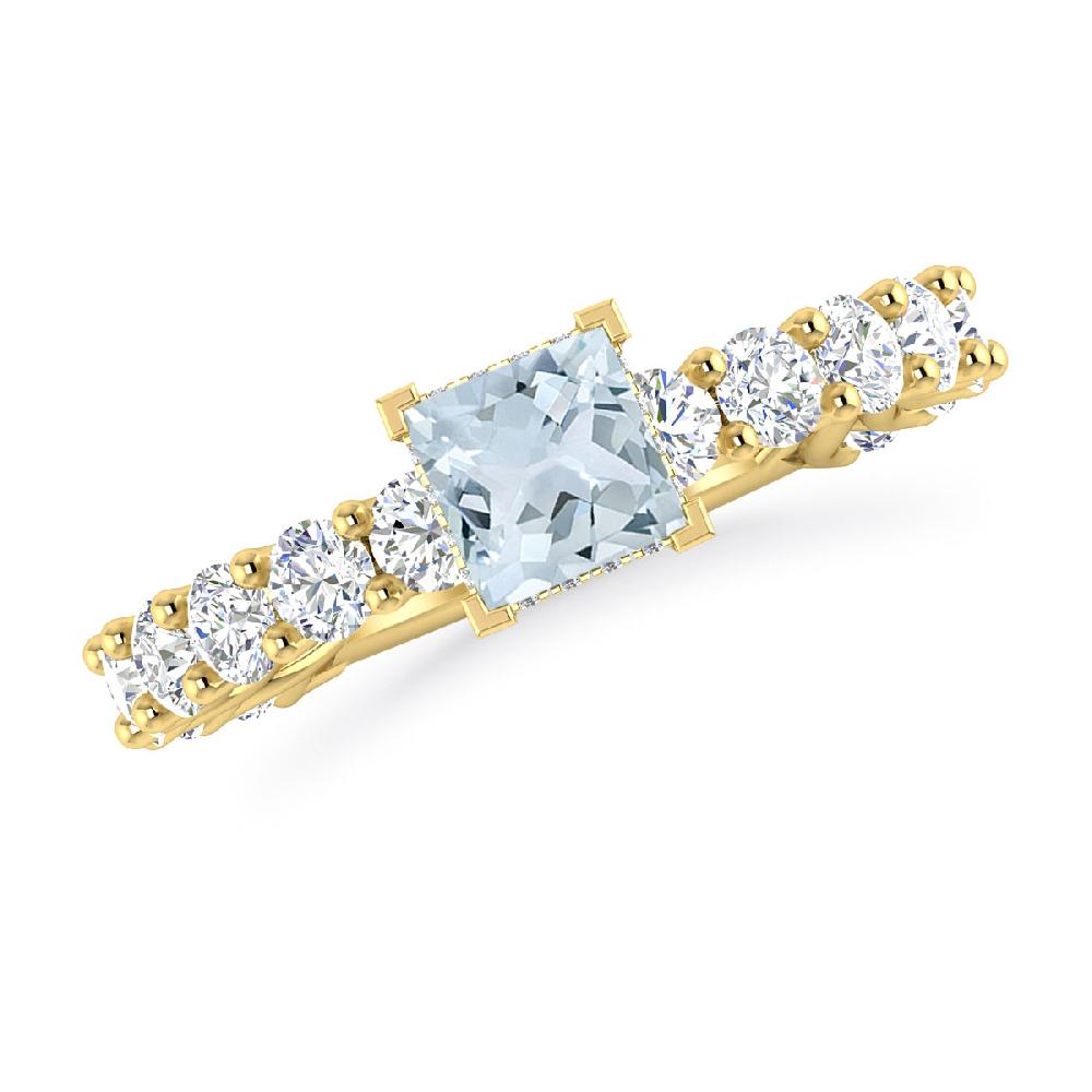 Yellow Gold - Aquamarine