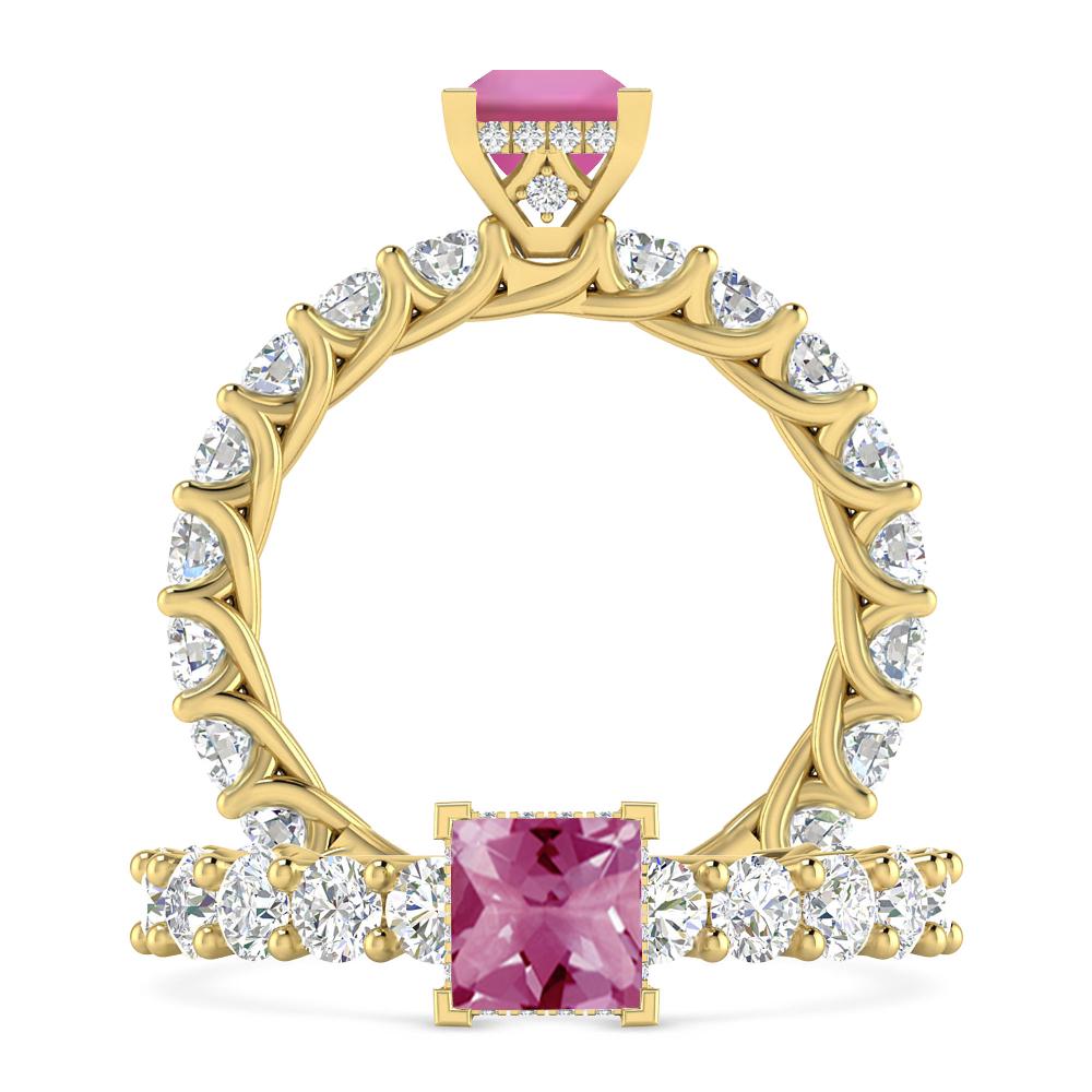 Yellow Gold - Pink Tourmaline
