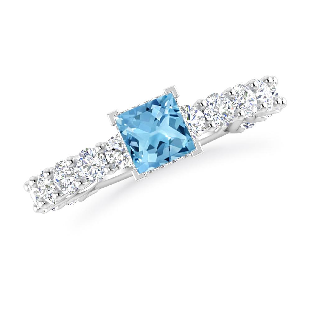 White Gold - Blue Topaz