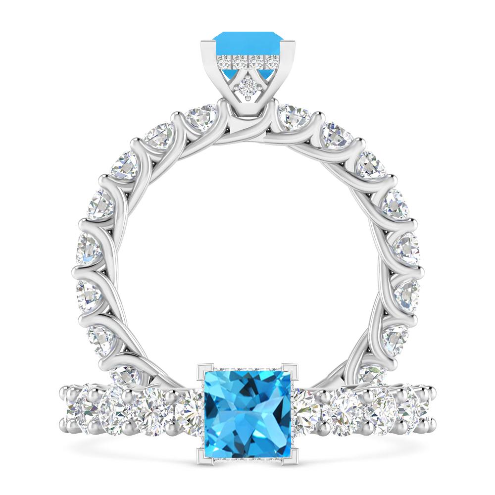 White Gold - Blue Topaz