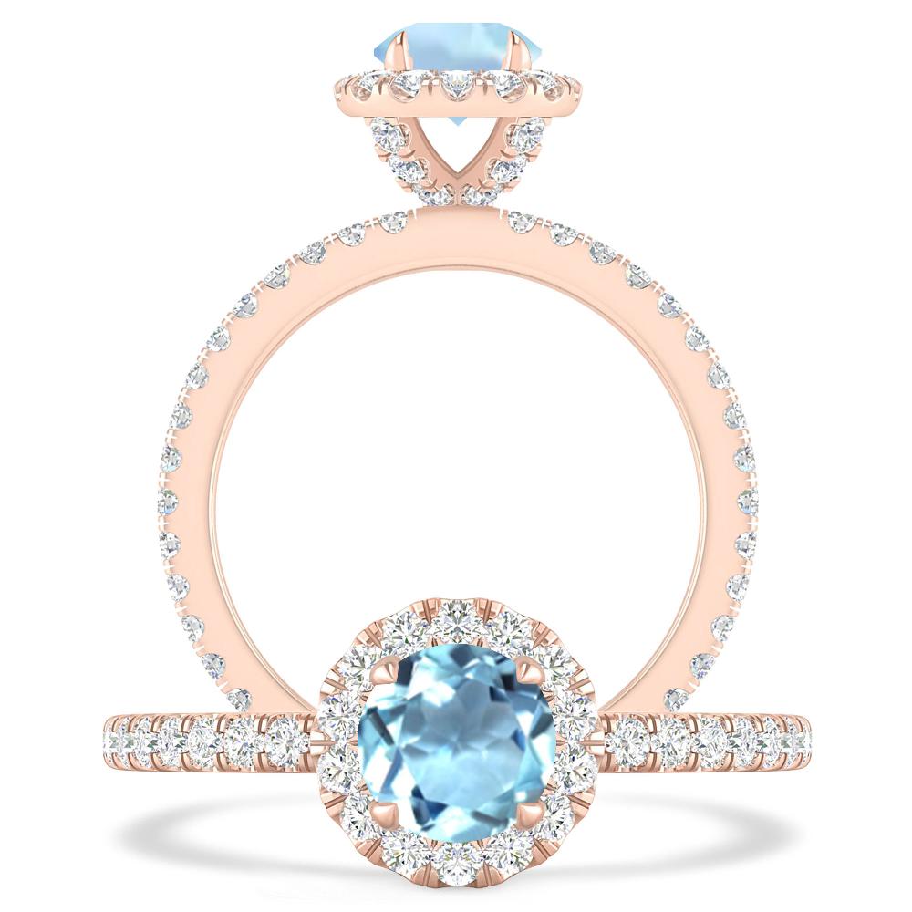 Rose Gold - Aquamarine