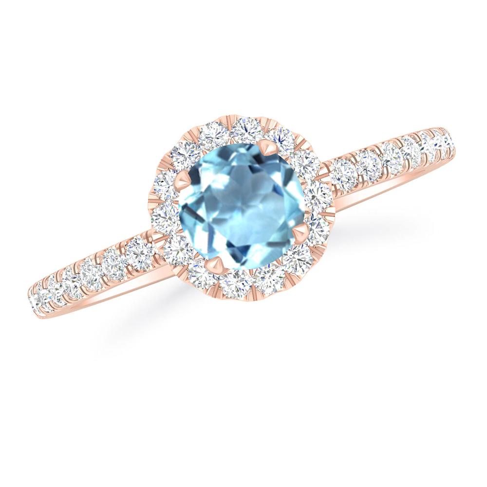 Rose Gold - Aquamarine