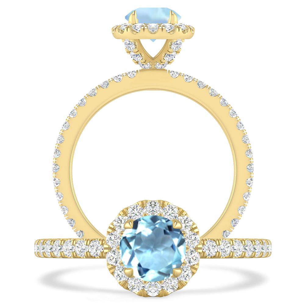 Yellow Gold - Aquamarine
