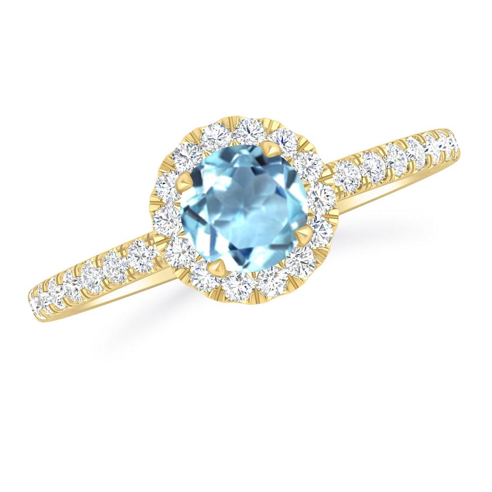 Yellow Gold - Aquamarine