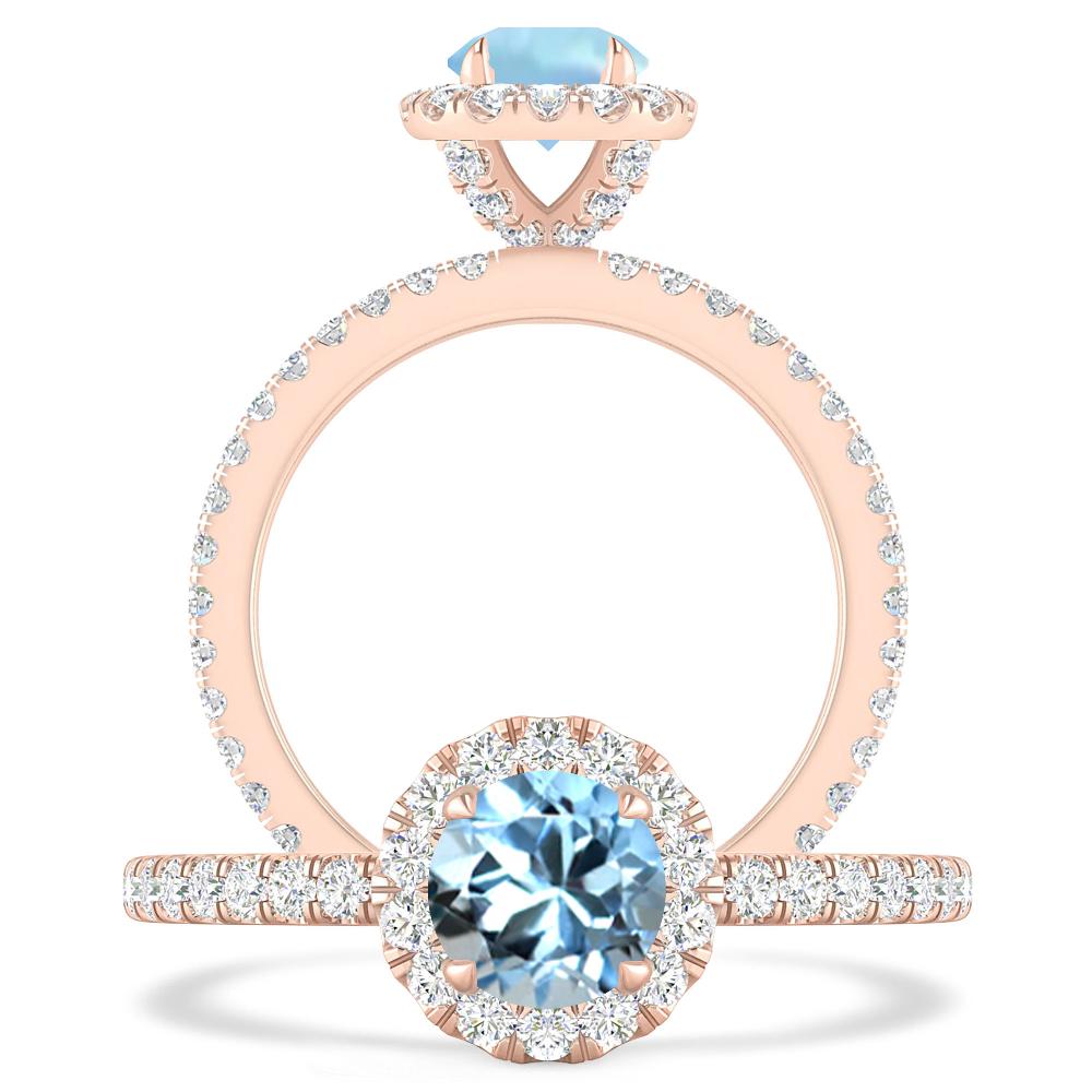 Rose Gold - Aquamarine