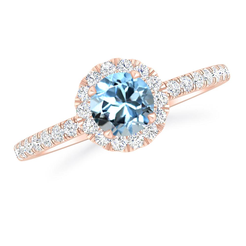 Rose Gold - Aquamarine