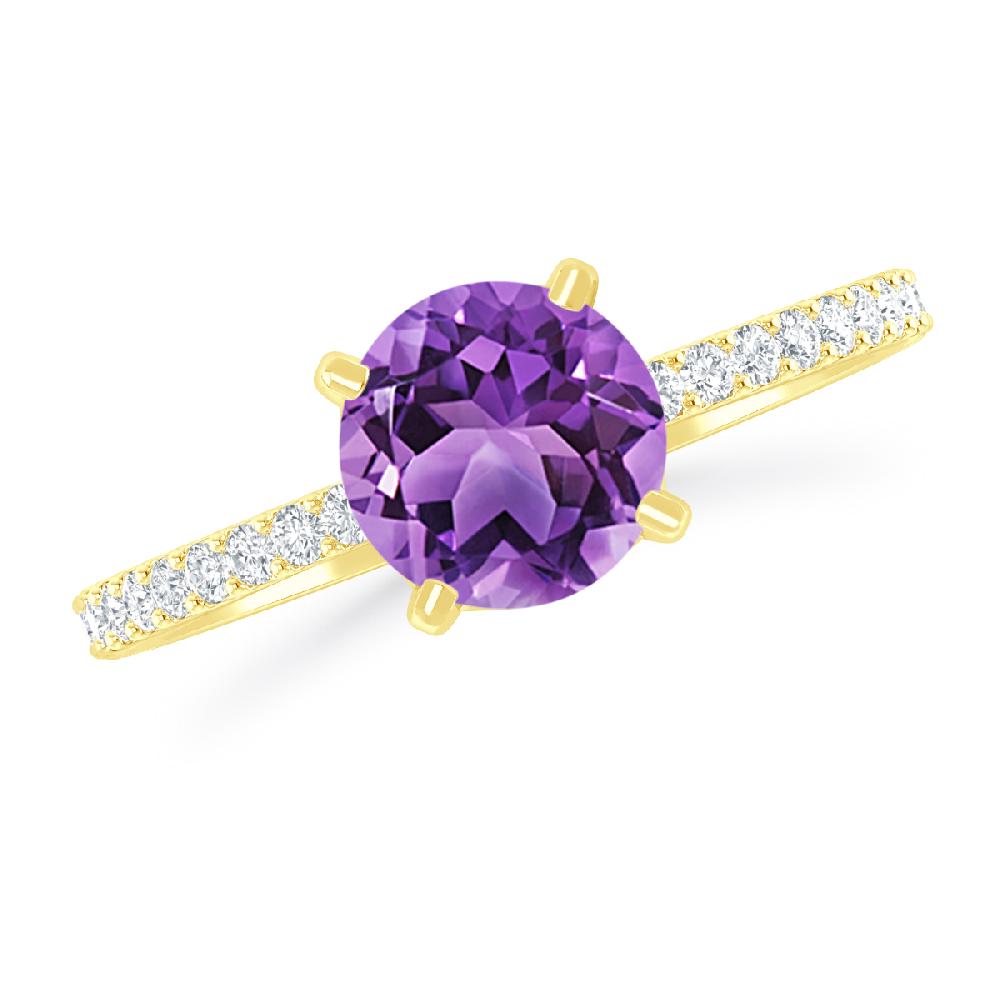 Yellow Gold - Amethyst