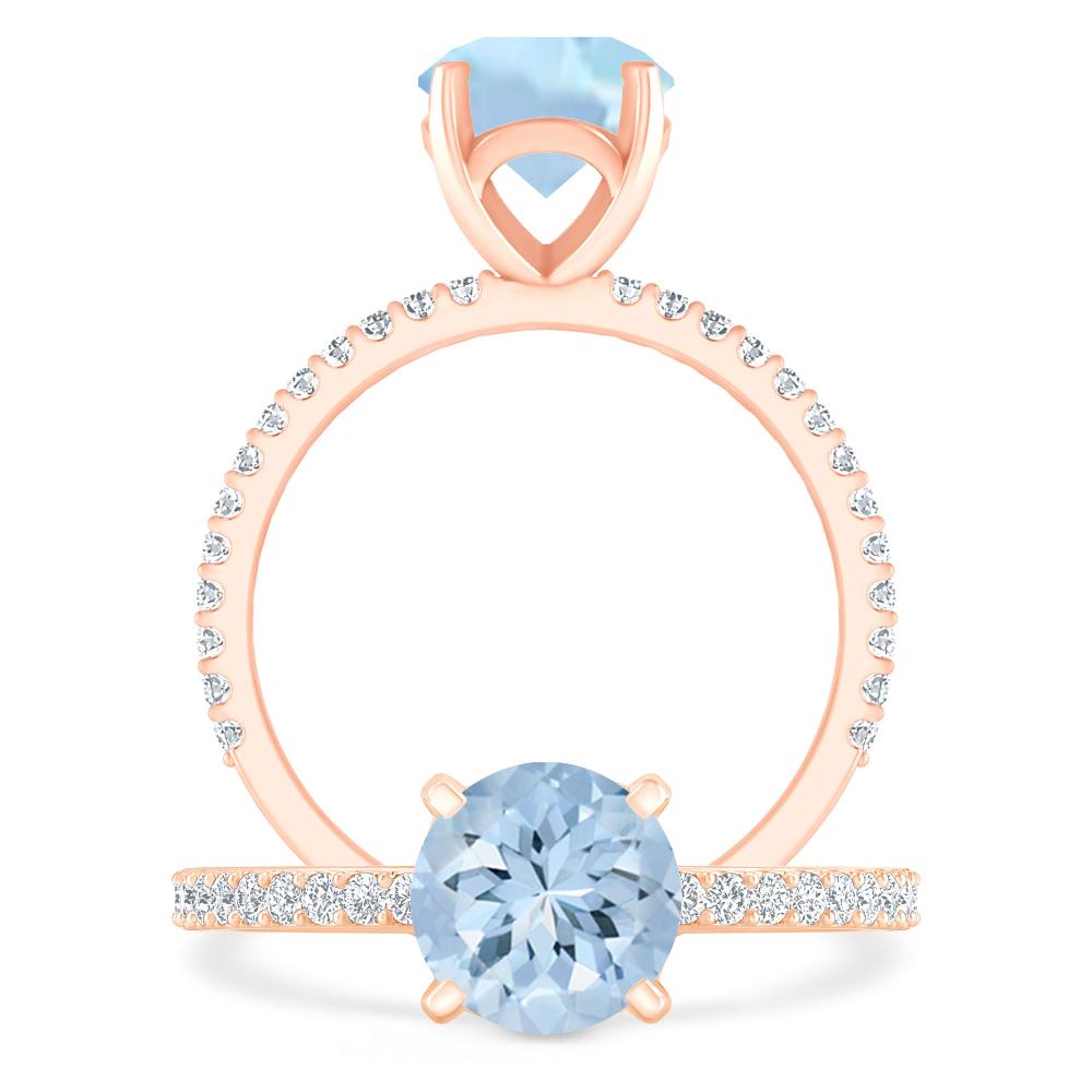 Rose Gold - Aquamarine