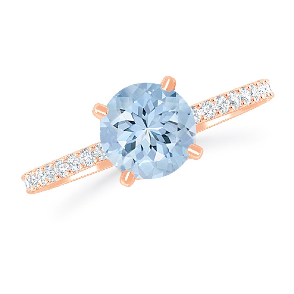 Rose Gold - Aquamarine