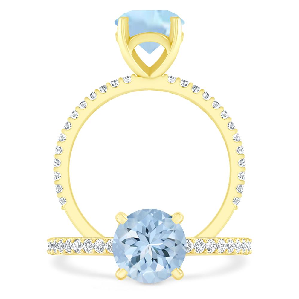Yellow Gold - Aquamarine