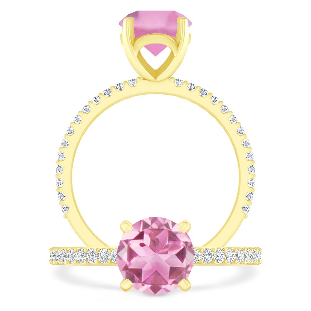 Yellow Gold - Pink Tourmaline