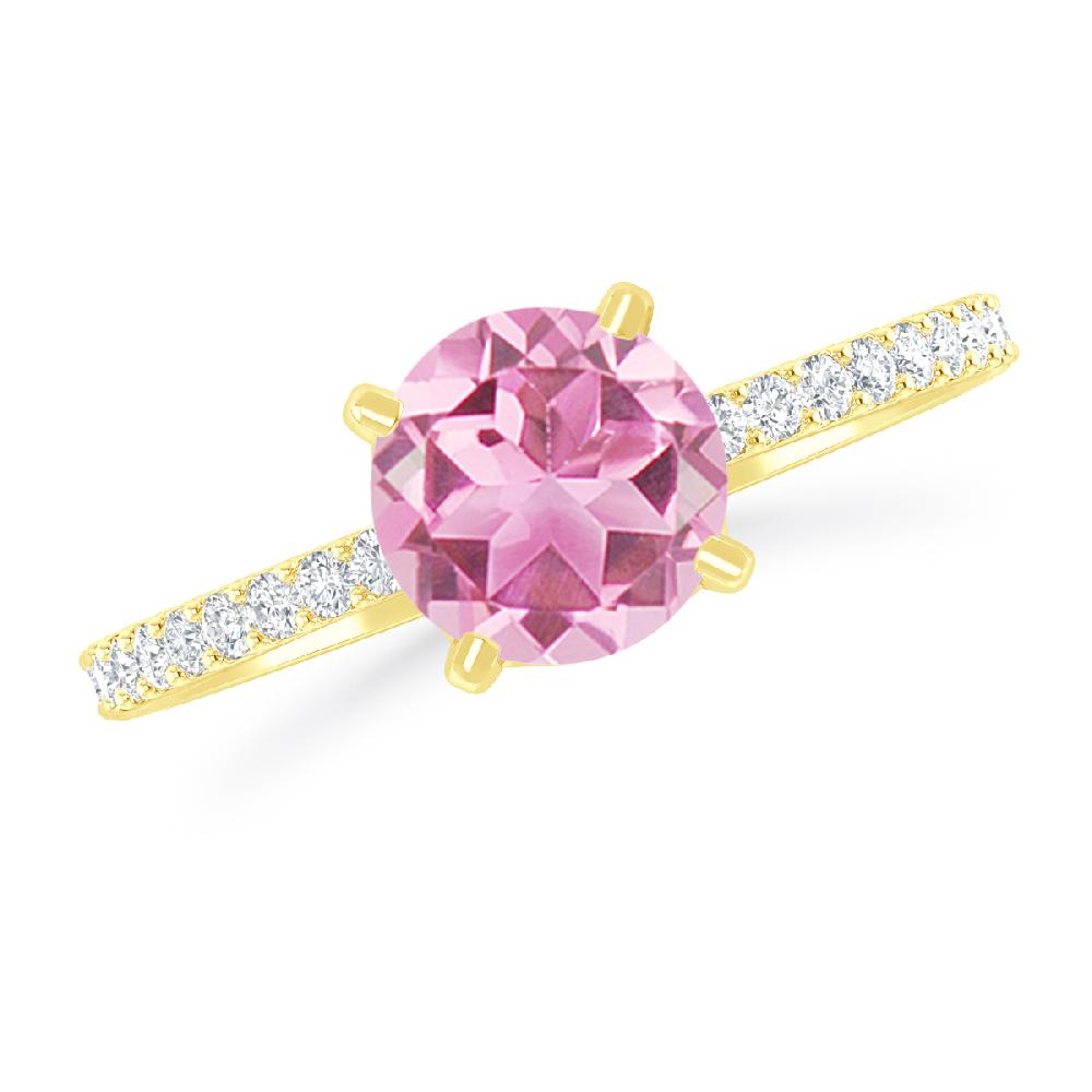 Yellow Gold - Pink Tourmaline