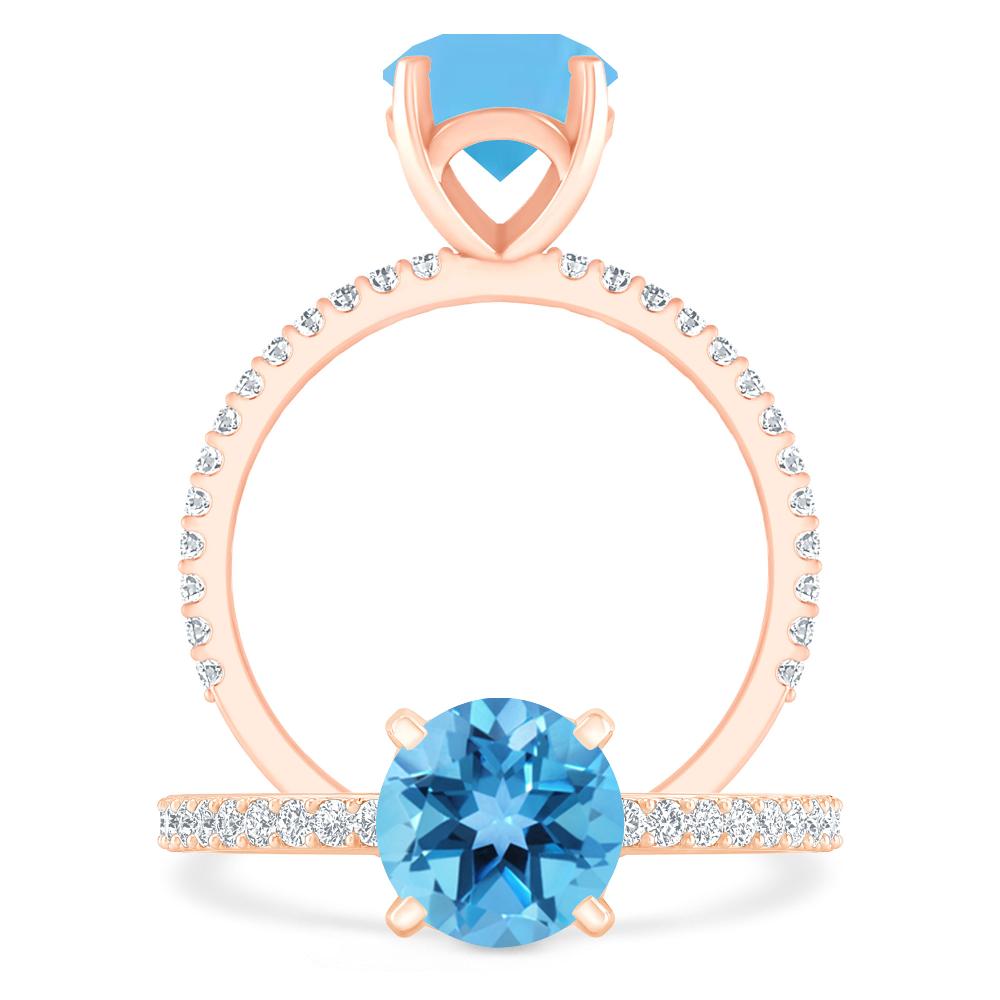 Rose Gold - Blue Topaz