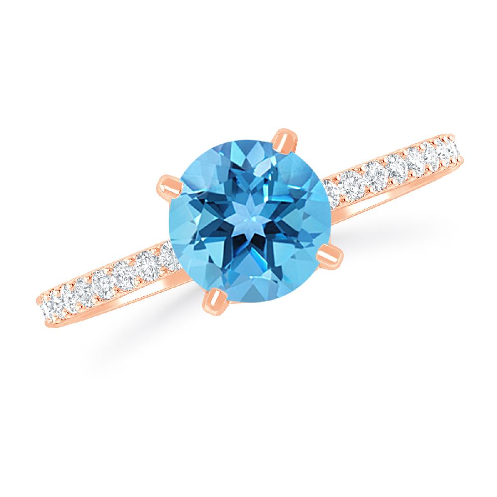 Rose Gold - Blue Topaz