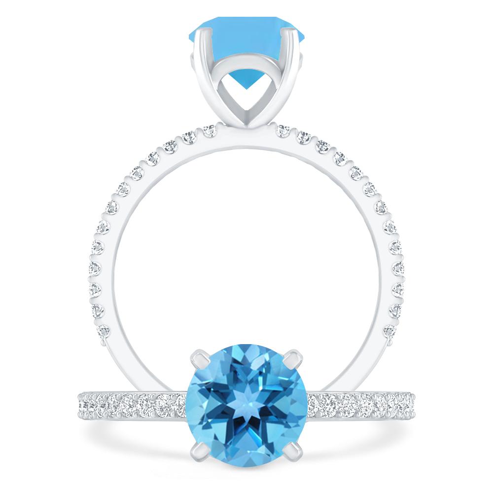 White Gold - Blue Topaz